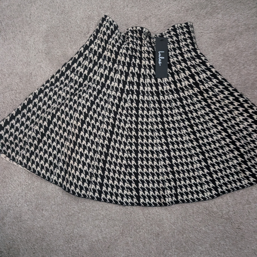 LuLu hounds tooth skirt XL NWT